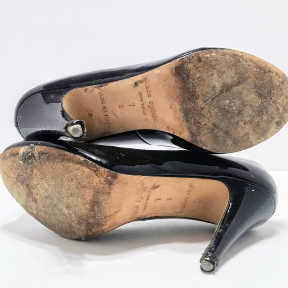 Kate Spade Classic Peep Toe Heels Pumps 7B Black - Picture 5 of 6